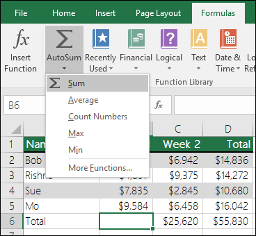 Excel бағдарламасында мәндерді қосудың бірден-бір жолы - бұл пайдалану   AutoSum