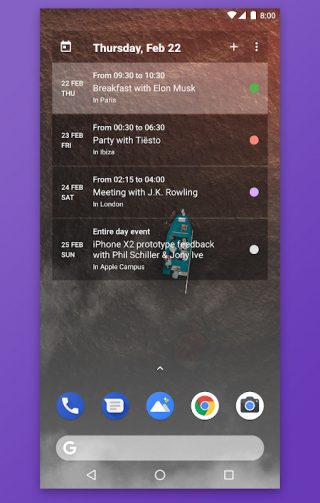 Home Agenda - это виджет календаря для Android