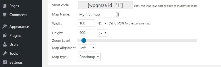 Ширина по умолчанию 100% автоматически создаст карту, которая масштабируется с разрешением вашего сайта, так что это почти всегда лучший вариант: